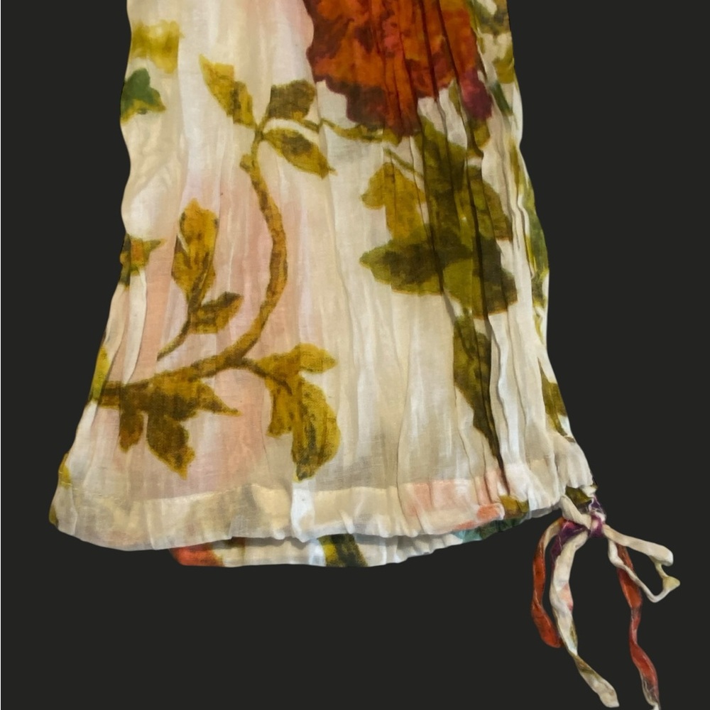 Gauze Palazzo Pants | Floral Print Wide-Leg Boho Pants Resortwear NWT M - Picture 9 of 13
